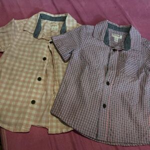 Cat & Jack Pink and Purple Checkered Button-Down Shirts